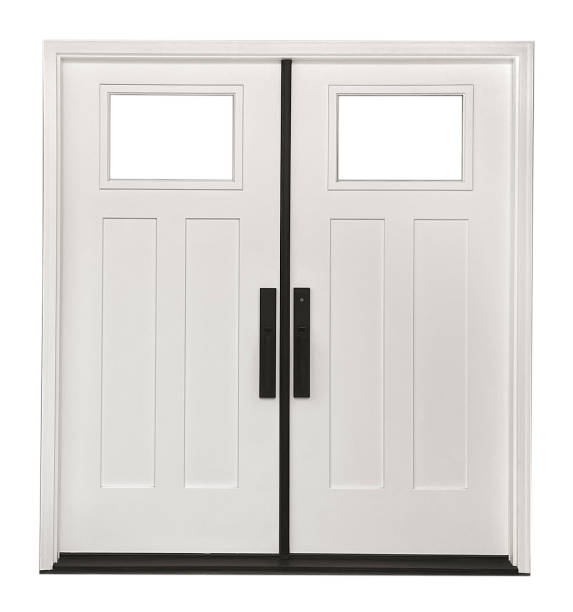 istock White Entry Double Swinging door Isolated on White 1492997238