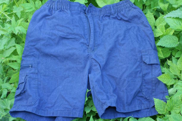istock one blue summer shorts made of cotton fabric 1492997350