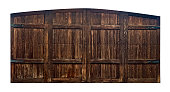 Garage Wood door Isolated on White