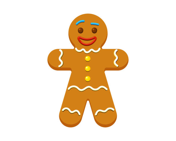 Gingerbread man cookie. Christmas pastries. Festive cartoon flat vector isolated illustration Gingerbread man cookie. Christmas pastries. Festive cartoon flat vector isolated eps illustration gingerbread man stock illustrations