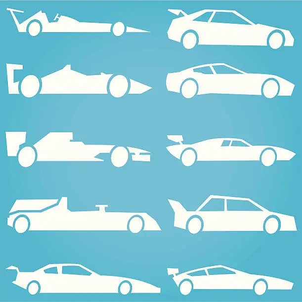 Vector illustration of Race Cars