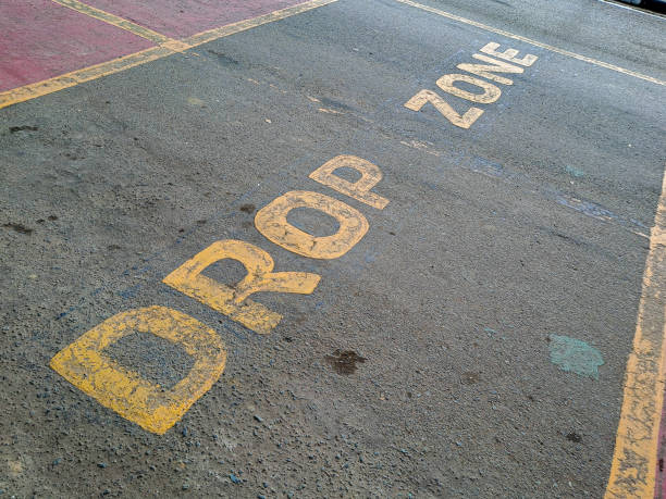 istock Sign of drop zone in asphalt. 1493005612