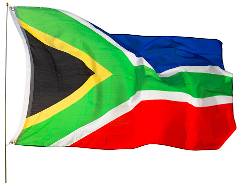 3d illustration waving flag of South Africa - Flag of South Africa - 3D flag background