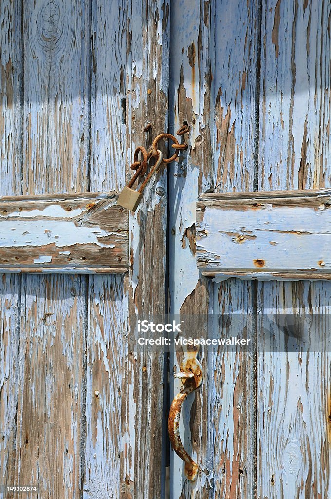 Shabby Unpainted porta Velha - Royalty-free Abandonado Foto de stock