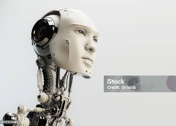 Futuristic Man Stock Photo - Download Image Now - Robot, Cyborg, Human Face