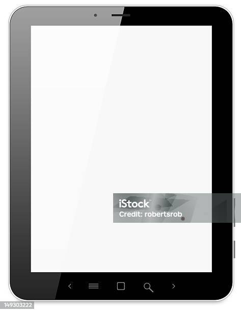 Blank Tablet On A White Background Stock Photo - Download Image Now - Black Color, Blank, Border - Frame