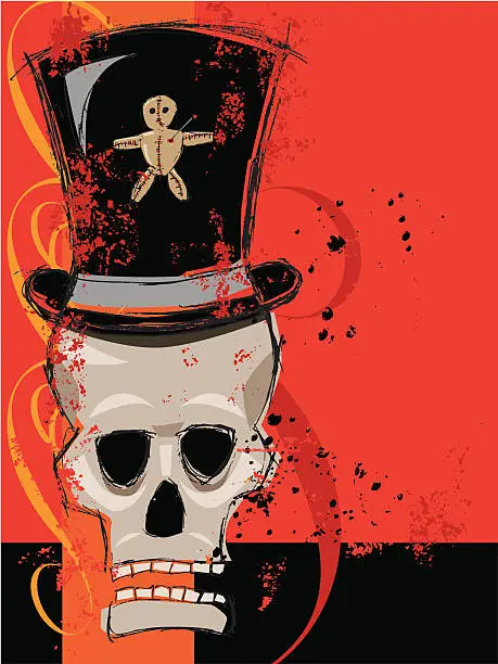 Vector illustration of Voodoo man skull