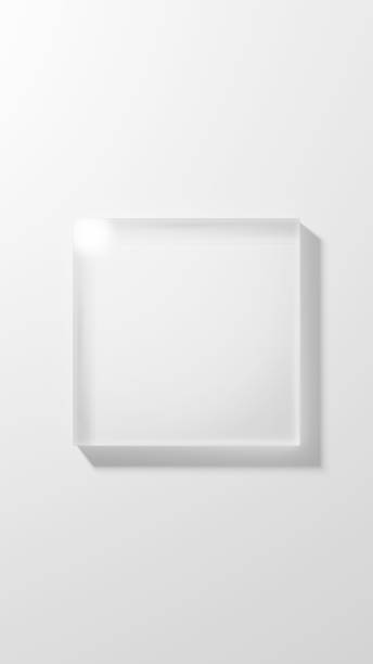 istock 3D Illustration.Rectangle of clear glass on white background. Overhead view. (Vertical) 1493056368