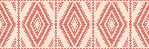 ilustrações de stock, clip art, desenhos animados e ícones de southwest geometric colorful vintage pattern. - southwest usa frame mexican culture pattern