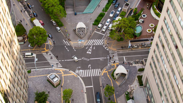 istock Aerial view on a sunny day in Osaka 1493064590