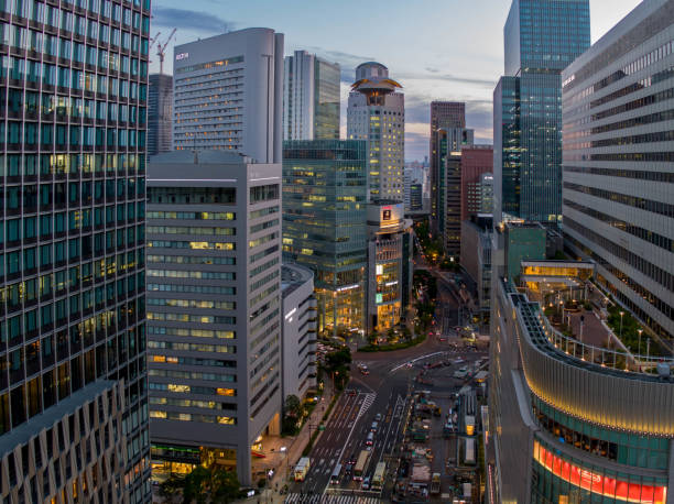istock Evening in Umeda, Osaka. Aerial View 1493064721