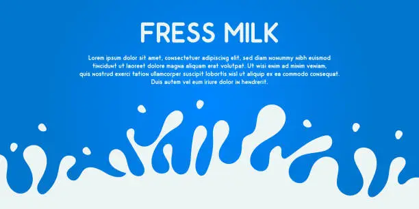 Vector illustration of world milk day. Fresh Milk Concept Banner Card Full Bottle and Glass on a Blue background. Vector illustration