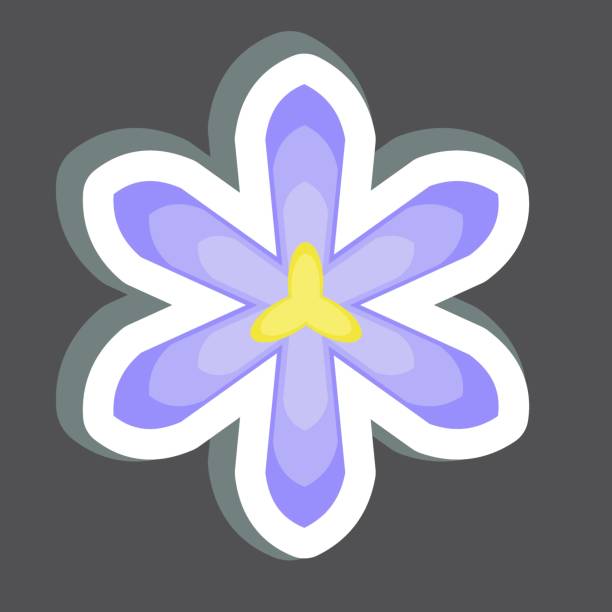 istock Sticker Saffron. related to Flowers symbol. simple design editable. simple illustration 1493074374
