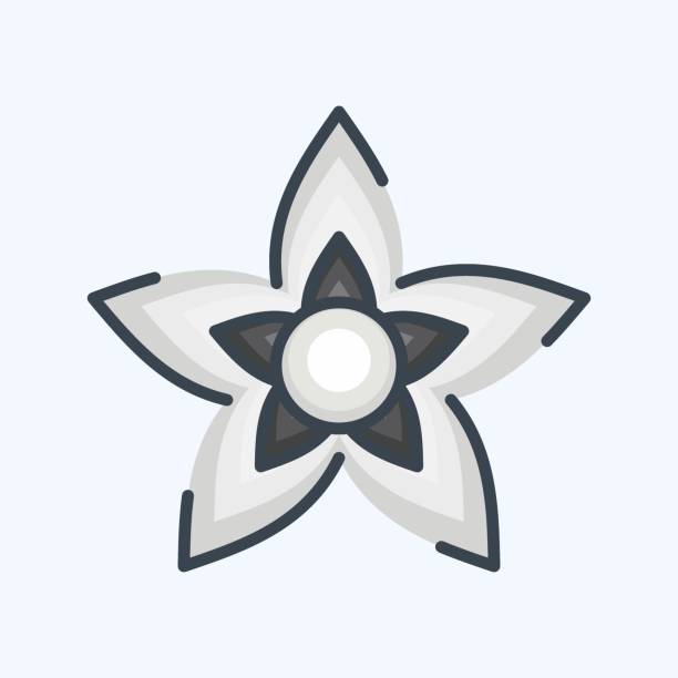 istock Icon Jasmine. related to Flowers symbol. doodle style. simple design editable. simple illustration 1493075413