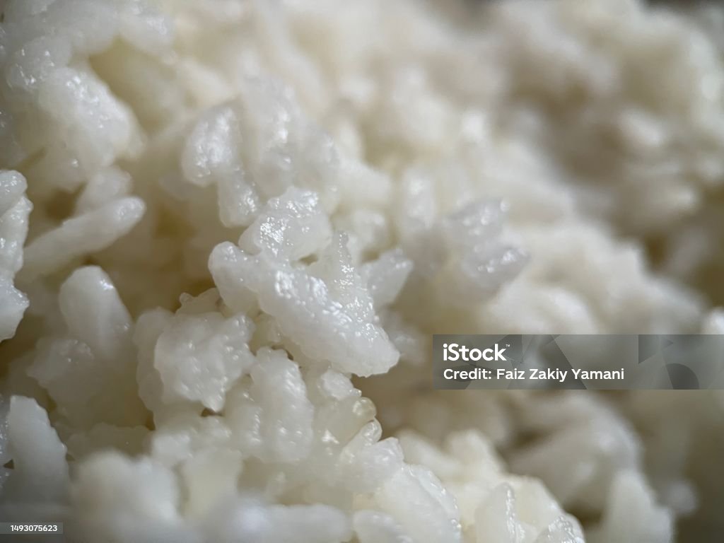 Clumpy White Rice Macro Photography Of White Clumpy Rice Stock Photo - Download Image Now ...
