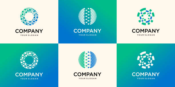 globe logo stylized creative design template globe logo stylized creative design template world-logos stock illustrations