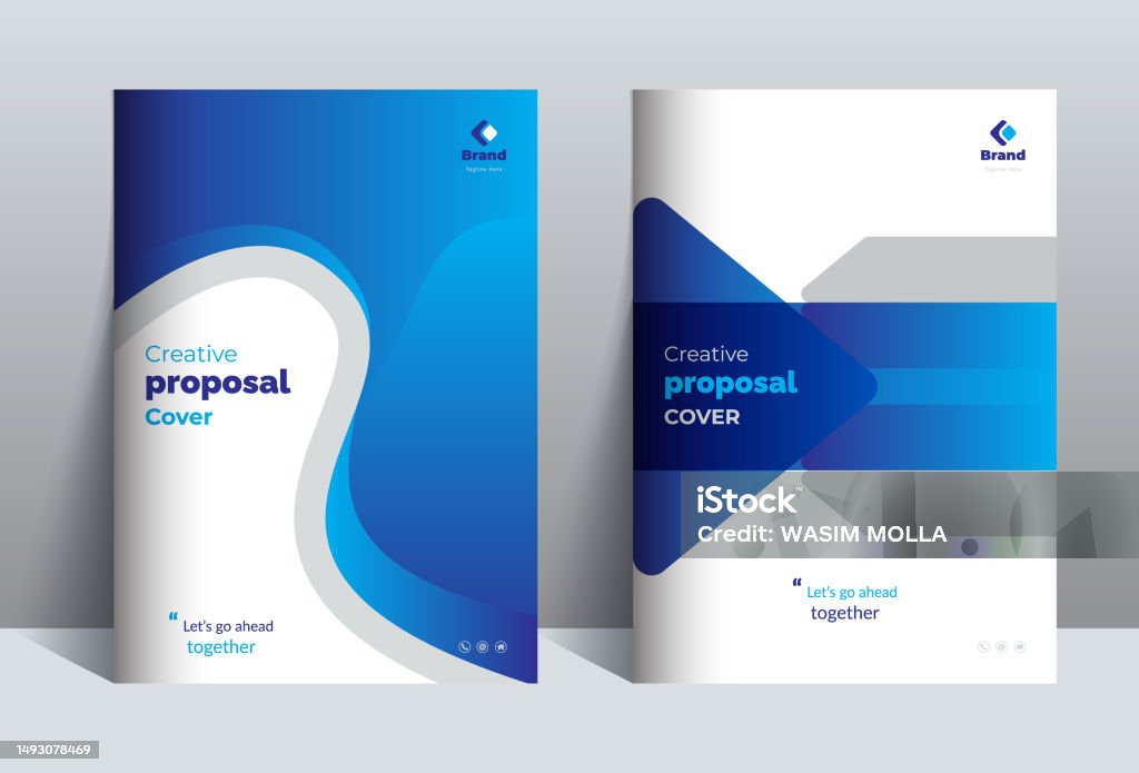 Vetores de Capa Blue Proposal Adepto Do Modelo De Design Para Projetos ...