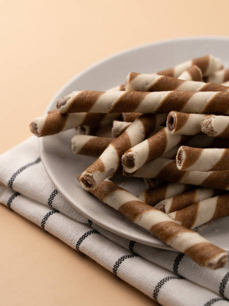 istock Wafer rolls with chocolate Lifestyle photography. 1493085859