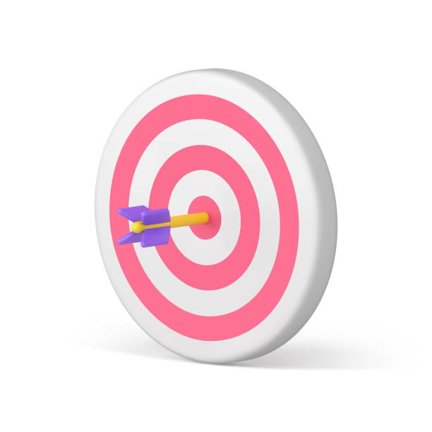 istock Target with arrow in bullseye goal competition game business success achievement 3d icon vector 1493087377