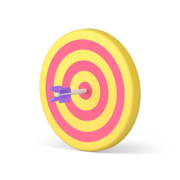 istock Efficient business marketing strategy target dartboard with arrow in bullseye 3d icon vector 1493087386