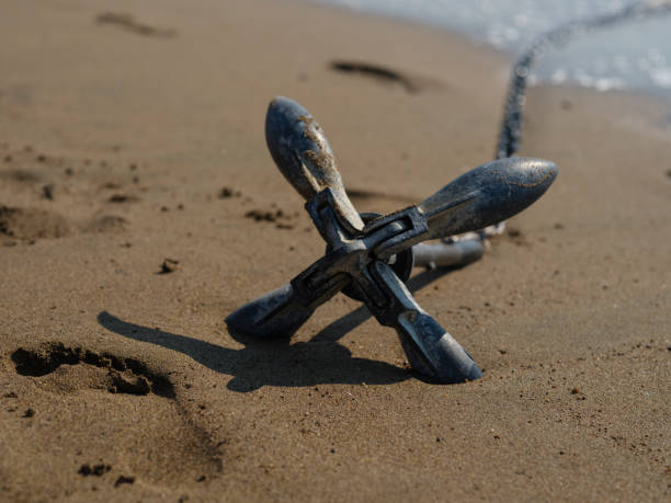 anchor of a boat on the beach