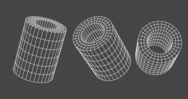 3D illustration of a cylinder laying on the floor, beside a squarish hole whose shape is incompatible to be combined with it, referring to concepts such as mismatch, paradox, as well as challenge