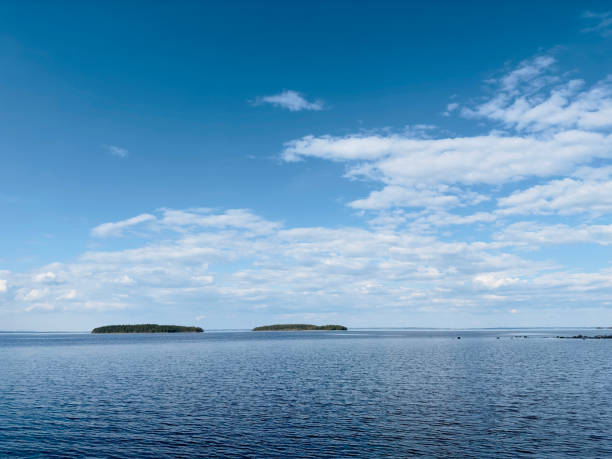 Landscape of lake view and sky background