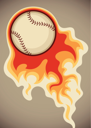 Baseball ball on fire.