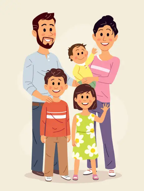 Vector illustration of Family Portrait