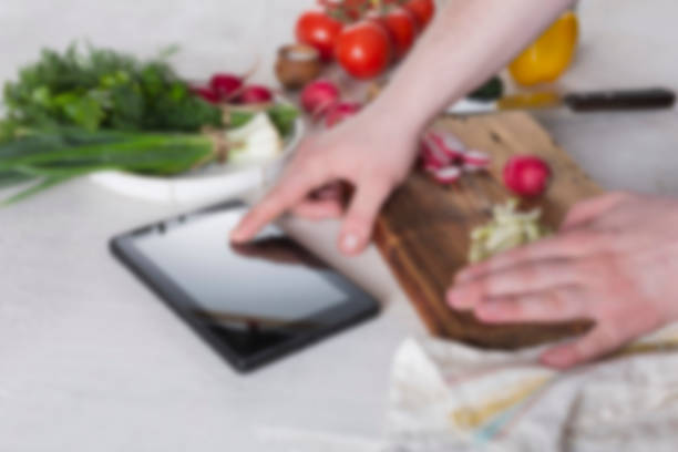istock Blurred food background cooking vegetable salad 1493095282