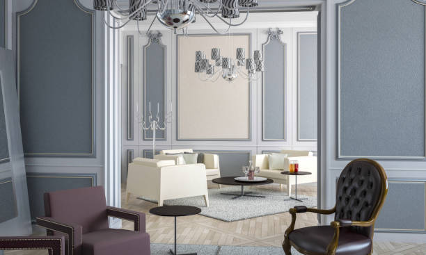 istock Home interior Retro Style living room 1493100209
