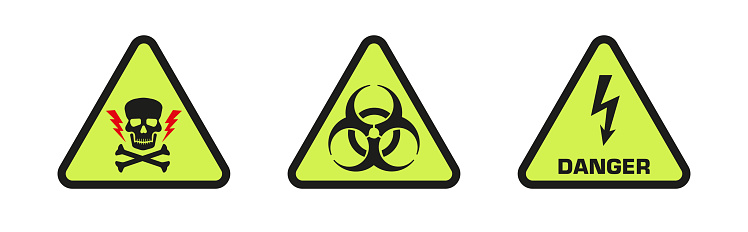 Electrical hazard sign, biohazard sign. Vector graphics. ESP 10