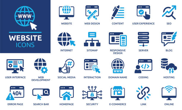 stockillustraties, clipart, cartoons en iconen met website icon set. solid icon collection. vector illustration. - homepage
