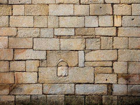 Detail of the old walls in Idanha a Velha. Portugal.