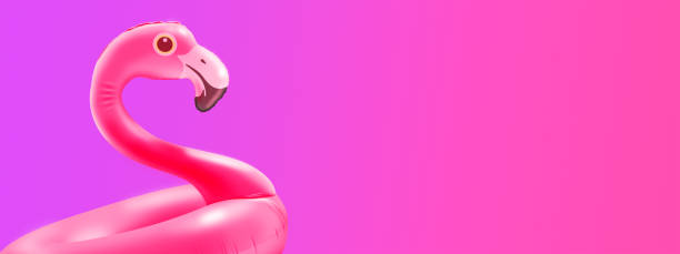 istock Cute inflatable pink flamingo toy 1493110033