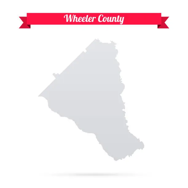 Vector illustration of Wheeler County, Georgia. Map on white background with red banner