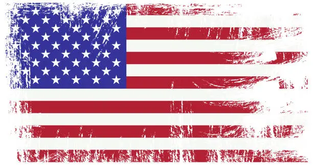 Vector illustration of Flag of United States of America. Vector National Symbol.