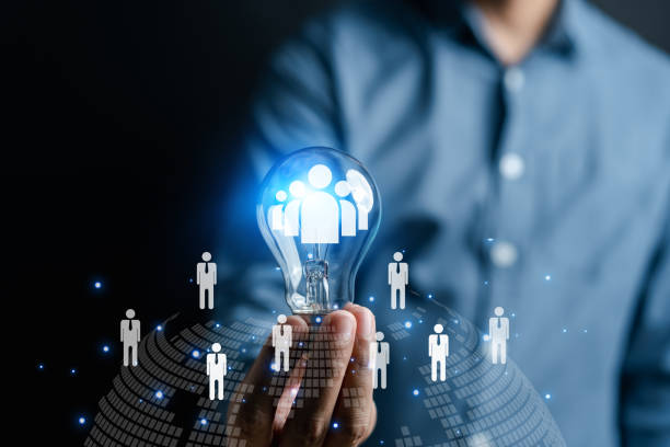 istock CRM or Customer relationship management with lightbulb. Businessman use digital data for exchange and connecting network, Teamwork partnership on global network, Digital business marketing. 1493123234