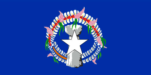 istock Northern Mariana Islands flag, official colors and proportion. Vector illustration. 1493123946