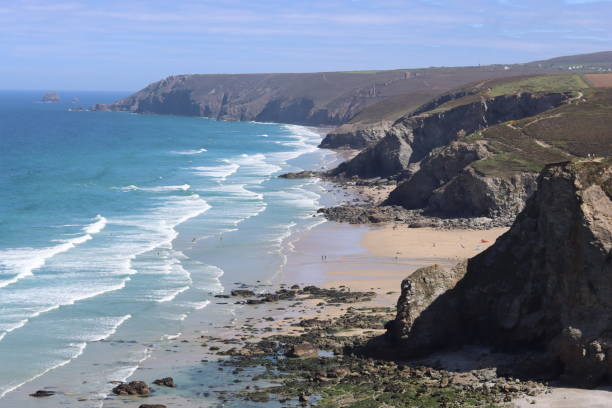istock View along a beautiful coastline in Cornwall with a deep blue turquoise sea 1493124667