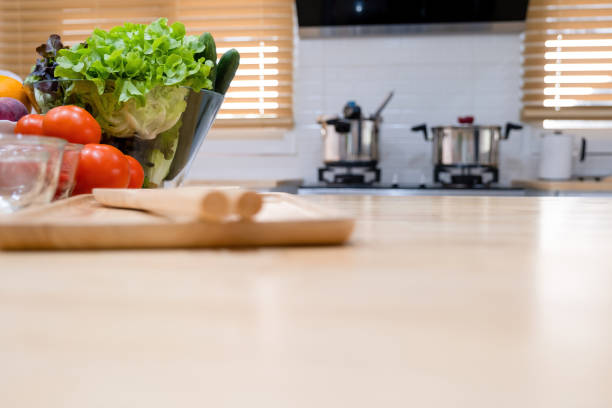 istock Counter with healthy ingredients and vegetables. 1493124914