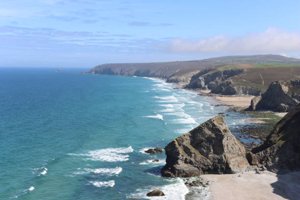 istock View along a dramatic eroded coastline with a deep blue turquoise sea 1493125190