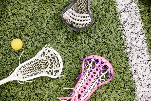 istock Top Close-Up View of Three Lacrosse Scoops Ready for Action 1493125226