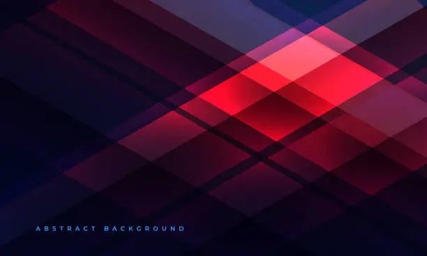 Vector illustration of Modern vector dark blue and red abstract background with geometric shapes.