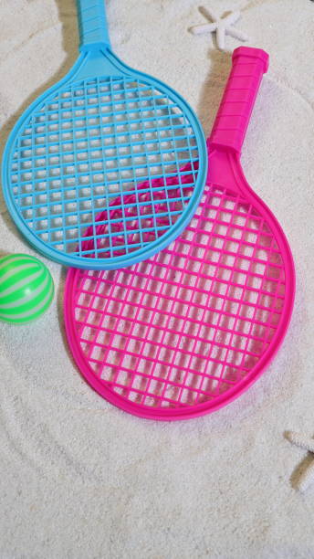 istock Beach tennis set on sand, summer sport activity 1493128485