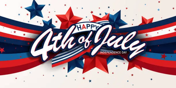 Vector illustration of 4th of July Background USA Independence Day Celebration Advertising Banner Vector Illustration