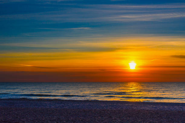 istock Spectacular bright golden sunset over Baltic sea 1493135127
