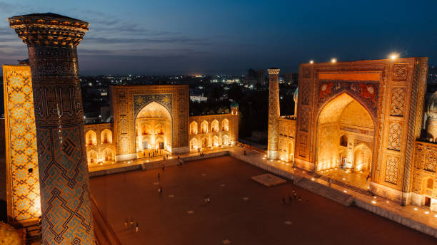 istock Registan Square in Samarkand Uzbekistan at night 1493135681