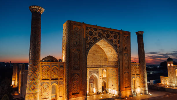 istock Registan Square in Samarkand Uzbekistan at night 1493135977