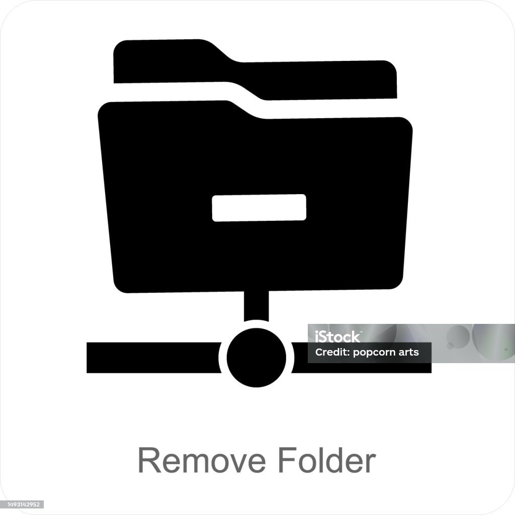 Uninstall Folder Icon Remove Folder Stock Illustration - Download Image Now - Concepts ...